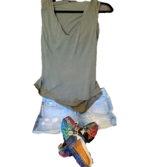 TROUVE Army Green Open Back Tank Size L - Picture 7 of 10